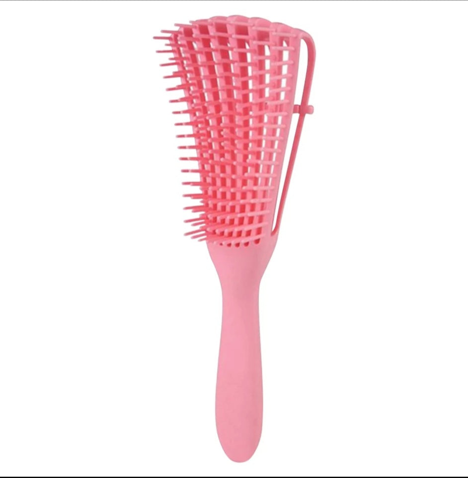 Riam Detangling Brush for Afro America/ African Hair Textured 3a to 4c Kinky Wavy/ Curly/ Coily/ Wet/ Dry/ Oil/ Thick/ Long Hair, Knots Detangler pink Easy to Clean Pink 